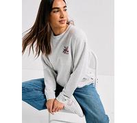Levi's Graphic Everyday Crew Sweatshirt - Crew Vicki Floral Embroidery Orbit Heather Gray, Grey, Size M, Women Grey