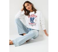 Levi's Graphic Heritage Crew Neck Sweatshirt, White, Size L, Women White