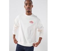 Levi's Graphic Relaxed Fit Crew Sweatshirt, Cream, Size M, Men Cream