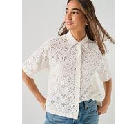 Levi's Harlie Shortsleeve Lace Shirt, White, Size M, Women White