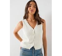 Levi's Helen Mini Boucle Vest, Beige, Size M, Women Beige