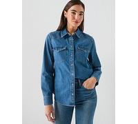 Levi's Heritage Western Denim Shirt, Blue, Size Xs, Women Blue