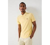 Levi's Housemark Logo Short Sleeve Tipped Collar Polo Shirt, Yellow, Size S, Men Yellow