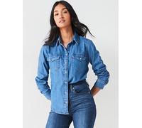 Levi's Iconic Western Shirt - Going Steady 5 - Blue, Blue, Size M, Women Blue