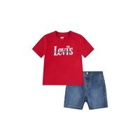 Levi's Kids logo-print denim shorts set - Red 3 mth-6 mth-9 mth-12 mth-18 mth-24 mth-36 mth