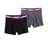 Pack of 2 Boxers in Cotton Blend Black + Grey