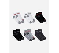 Levi's Kids Wear Levi's Kids Box Tab Mid Cut 6 Pack Socks Set in Grey - Grey - 5 - 7 Yrs