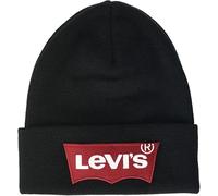 LEVIS LARGE BATWING EMBROIDERY LOGO BEANY / WOOLY HAT 228633 - BLACK