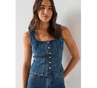 Levi's Levi's Sculpted Denim Bustier Corset Top - Light Blue Wash, Blue, Size M, Women Blue