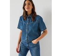 Levi´s ® Logan Short Sleeve Shirt Blue S Woman