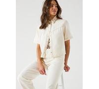 Levi's Logan Short Sleeve Denim Shirt, White, Size L, Women White