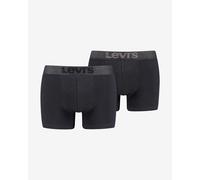 Levi's Men's Melange Wasitband Organic Cotton Boxer Brief (Pack of 2), Black, S