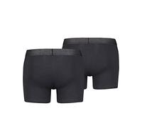 Levi's Men's Melange Wasitband Organic Cotton Boxer Brief (Pack of 2), Black, L