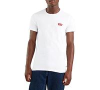 Levi's Men's 2-Pack Crewneck Graphic Tee T-Shirt, Chesthit White / Caviar, L