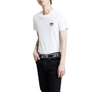 Levi's Men's 2-Pack Slim Fit Crewneck Graphic Tee T-Shirt, Sportswear White/Mineral Black, M