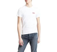Levi's Men's 2-Pack Crewneck Graphic Tee T-Shirt, White / Mid Tone Grey Heather, M Slim fit
