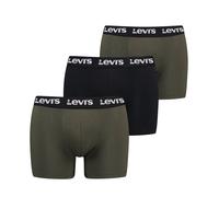 Levi's Men's 3 Pack Repeat Logo Boxer Briefs - Cotton Stretch Underwear, Khakh
