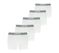 Levi's mens 5-pack Boxer Brief, Soft Cotton, Tag-free, Breathable Comfort, White Combo, L