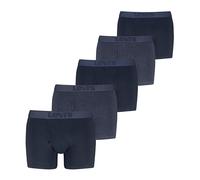 Levi's mens 5-pack Boxer Brief With Melange Waistband, Soft Cotton, Tag-free, Breathable Comfort, Blue Combo, S