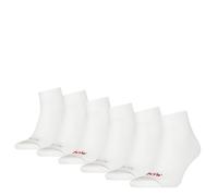 Levi's mens 6-pack Quarter Crew Socks, Lightweight, Arch Support & Mesh Ventilation, White/Glacier Gray/Red, Large