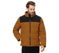 Levi's Men's Arctic Cloth Retro Bubble Puffer Jacket Down Alternative Coat, Brown/Black Tonal Logo, M