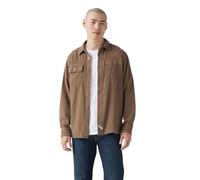 Levi's Men's Auburn Worker Shirt Hall Rain Drum Garment Dye Brown M