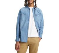 Levi's Mens Levis Barstow Standard Fit Western Shirt in Denim - Blue Cotton - Size Medium