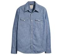 Levi's Men's Barstow Western Standard Woven shirts, Grant Mid Blue Chambray, S