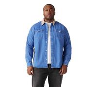 Levi's Men's Big Relaxed Fit Western Button Down Shirt, Calf Vintage wash, 3XL