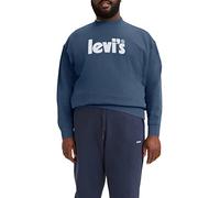 Levi's Men's Big & Tall Relaxed Graphic Crew Sweatshirt, Poster Logo - Sunset Blue, XL Große Größen Tall