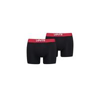 LEVIS Men's Boxer, Black/Red, M (Pack of 2)