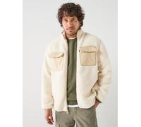 Levi's Mens Campo Sherpa Fleece Zip Through Jacket, Cream, Size M, Men Cream