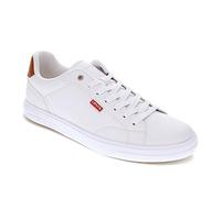 Levi's Mens Carter Vegan Leather Casual Lace Up Sneaker Shoe, White/Tan, 12 UK
