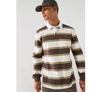 Levi's Men's Classic Stripe Rugby Long Sleeve Polo Shirt, Multi, Size L, Men Print