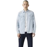 Levi's Men's Classic Western Shirt with Button Down Collar, Light Indigo - Flat Finish (0155), M