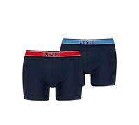 Levi's Men's Colleagic Organic Cotton Boxer Briefs, Navy Red Combo, S (Pack of 2)