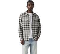 Levi's Men's Jackson Worker Overshirt Kana Plaid Jet Black Black M