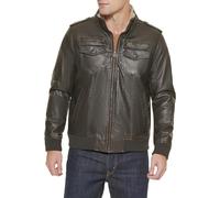 Levi's Men's Faux Leather Aviator Bomber Jacket (Regular & Big & Tall Sizes), Dark Brown/Sherpa Lined, 3XL