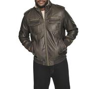 Levi's Men's Faux Leather Aviator Bomber Jacket (Regular & Big & Tall Sizes), Dark Brown/Sherpa Lined, 4X