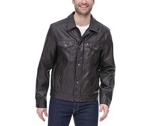 Levi's Men's Faux Leather Classic Trucker Jacket Faux Leather Jacket (pack of 1)