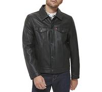 Levi's Men's Faux Leather Classic Trucker Jacket, New Black, L