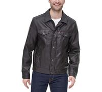 Levi's Men's Faux Leather Classic Trucker Jacket, New Dark Brown, M