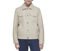 Levi's Men's Faux Leather Classic Trucker Jacket, New Oyster, M