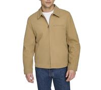 Levi's Men's Faux Leather Laydown Collar Racer Jacket, Tan Faux Suede, Large