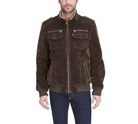 Levi's Men's Faux Leather Sherpa Aviator Bomber Jacket, Dark Brown, M, Dark Brown, M