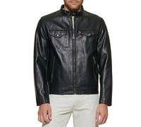 Levi's Men's Faux Leather Trucker Racer Jacket, Black, S