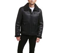 Levi's Men's Faux Shearling Rancher Aviator Jacket, Black, M
