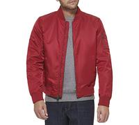 Levi's Men's Flight Satin Unfilled MA-1 Bomber Jacket, Red Classic Unfilled, L