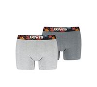 LEVIS Men's Flower Waistband Boxer, Grey Combo, S (Pack of 2)