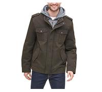 Levi's Men's Four-Pocket Hooded Jacket, Dark Brown/Polytwill Lined, Large